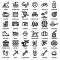 TRAVEL & CAMPING ICON SET [Editable stroke. 48Ãâ48 Pixel Perfect.]